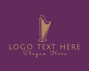 Harp - Musical String Harp logo design