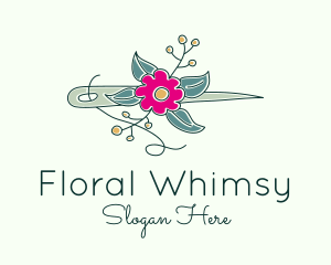 Floral Stitching Needle logo
