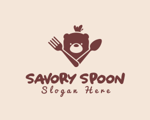 Bear Spoon Fork Restaurant logo design