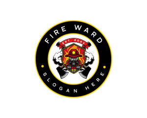 Firefighter Fire Rescue logo design