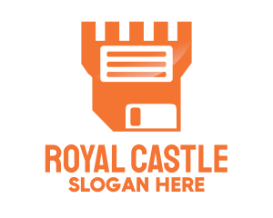 Floppy Disk Castle logo design