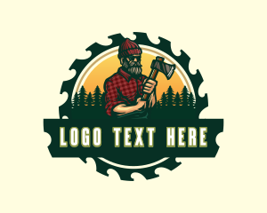 Logger Lumberjack Axe logo