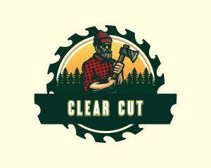 Logger Lumberjack Axe logo design