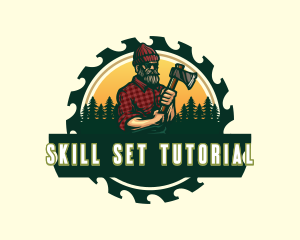 Logger Lumberjack Axe logo design