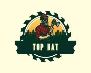 Logger Lumberjack Axe logo design