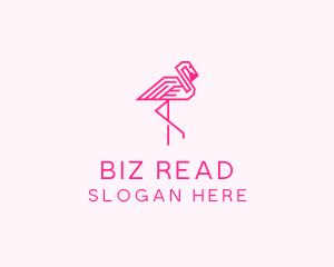 Pink Outline Flamingo  logo design