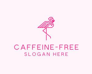 Pink Outline Flamingo  logo design