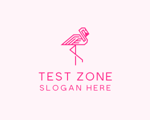 Pink Outline Flamingo  logo design