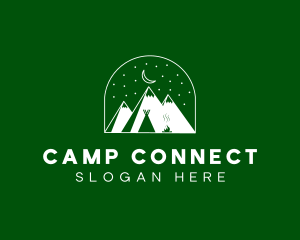 Evening Mountain Camp logo design