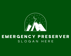 Evening Mountain Camp logo design