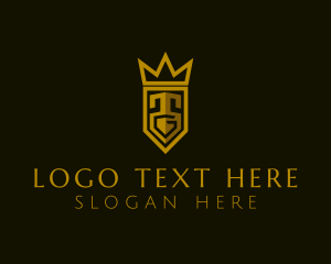 Golden Crown Letter TG logo