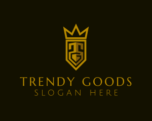 Golden Crown Letter TG logo design