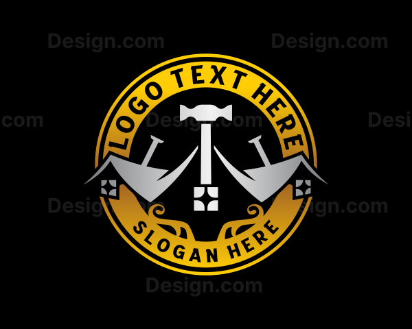 Hammer Carpentry Tool Logo