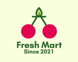 Fresh Cherry Fruit  logo design