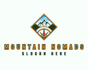 Navigation Compass Forest logo design