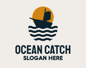 Ocean Ship Sailing logo design