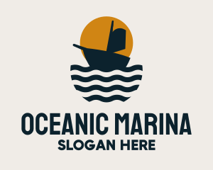 Ocean Ship Sailing logo design