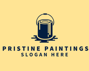 Blue Painting Paint Bucket logo design