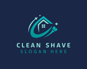 Clean Broom Housekeeper logo design