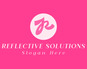 Pink Ribbon Letter R logo design