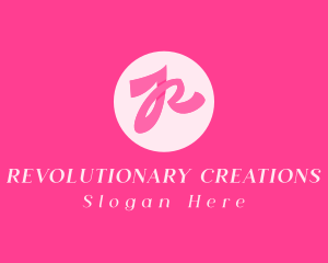 Pink Ribbon Letter R logo design