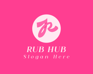 Pink Ribbon Letter R logo design