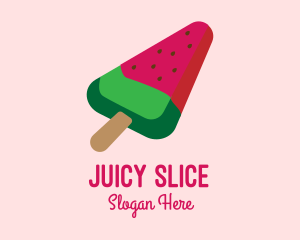 Watermelon Slice Popsicle  logo design
