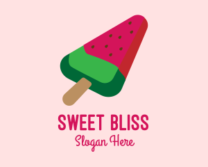 Watermelon Slice Popsicle  logo design