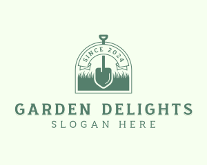 Grass Gardener Shovel logo design