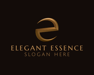 Gold Letter E logo design