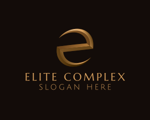 Gold Letter E logo design