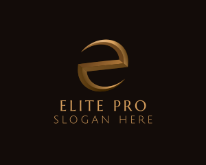 Gold Letter E logo design