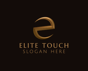 Gold Letter E logo design