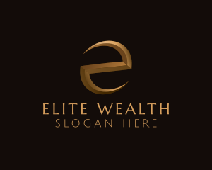 Gold Letter E logo design