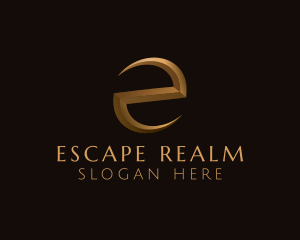 Gold Letter E logo