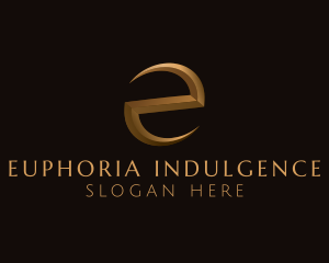 Gold Letter E logo