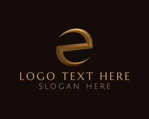 Letter - Gold Letter E logo design