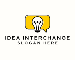 Bulb Idea Communication logo design