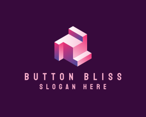 3D Builder Geometric Block logo design