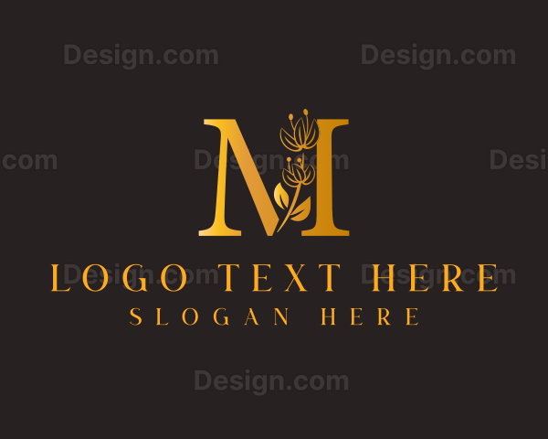 Floral Elegant Nature Letter M Logo