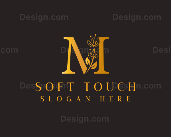 Floral Elegant Nature Letter M Logo