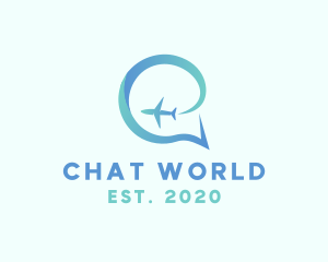 Airplane Travel Chat logo design