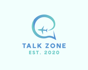 Airplane Travel Chat logo design