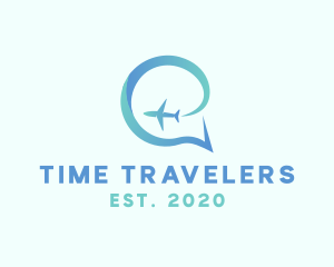 Airplane Travel Chat logo design