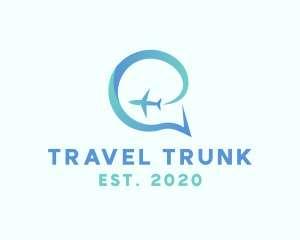 Airplane Travel Chat logo design