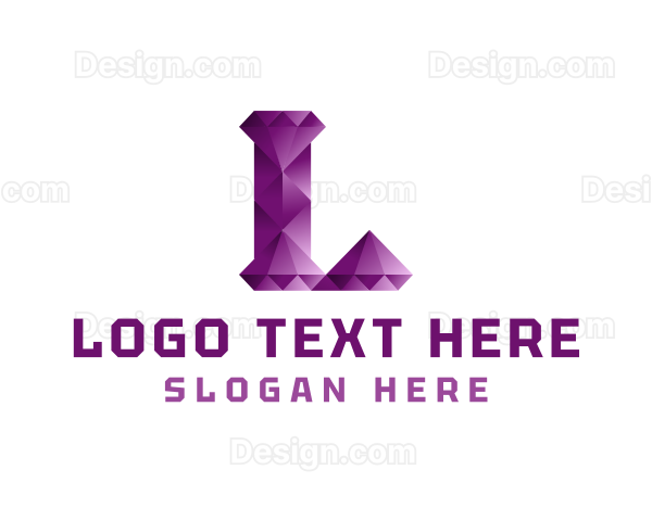 Premium Gemstone Letter L Logo