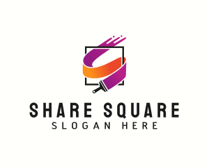 Paint Splash Square logo design