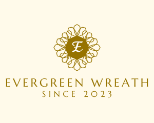 Organic Flower Wreath Leaf logo design