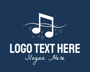 Music - Musical Note Sea logo design
