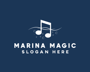 Musical Note Sea logo design